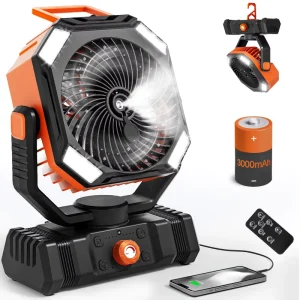 Camping Fan 30000mAh Battery Powered Portable Tent Air Conditioner Rechargeable