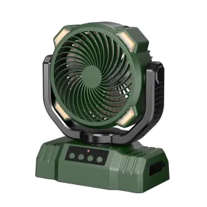 Camping Fan With Led Light Usb Rechargeable Portable Outdoor Battery Operated Power Bank Remote Control Table Desk Electric