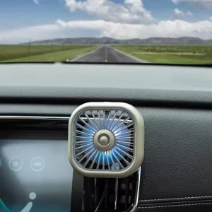 Car Air Outlet Fan USB Cooling Fan with Color Changing Light 3 Speed Fan Car Rear Seat Heat Dissipation Car Accessories