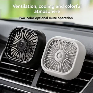 Car Cooling Fan With 360 Degrees Rotating 3 Speeds Adjustable Air Vent 5V USB Amplifier Cooling Fan With Light for Car Van Truck
