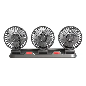 Car Fan Adjustable 3 Head Air Fan Automotive Electric Fan USB/12V/24V Fan 2 Speeds Car Silent Fan for Home Desk Office Car