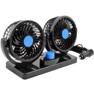 Car Fan Cooling Fan for SUV Auto Vehicles or Home 360 12V DC Dual Heads 360 Degree 2 Speed Black Bmw ABS 6 Inch DC 12V 24V 1101