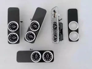 Car MPV Van Rear Luxury Ceiling Interior Decoration Modify Cover Turbo Fan Kit Aluminium Alloy Air Outlet Decor Strip Mercedes