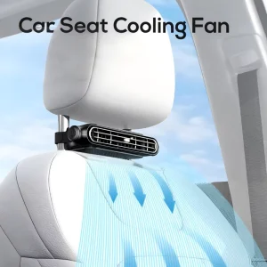 Car Seat Cooling Fan Double Brushless Motor 3-Speed Fans USB Battery Powered Table Mount Fans for RV Travel