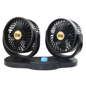 Car mounted high wind dual head fan 12V24V ultra large size truck dual head adjustable electric fan