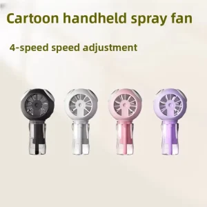 Cartoon shaped Misting Humidifying Cooling Fan Handheld Spray Fan Outdoor Rechargeable Portable 8 12h Working Time Brushed Motor