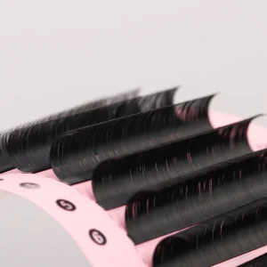 Cashmere 10mm 18mm Individual Silk Easy Fan Eyelash Extensions Black and Brown Trays 16 Rows