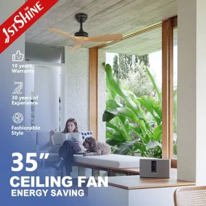 Ceiling Fan 3 Solid Wood Blades Powerful Airflow Quiet Dc Motor Ceiling Fan with Remote