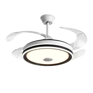 Ceiling Fan Frequency Conversion Speaker Chandelier Ceiling Fan Light with LED Light 42 Inch Luminous LED Fan