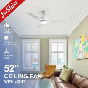 Ceiling Fan Hanging Indoor Low Noise Remote Control White ABS Ceiling Fan Light