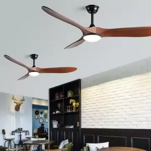 Ceiling Fan With Light Remote Controlled Black Abs Blades for Home Decor for Living Room Plastic Material