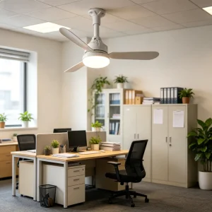 Ceiling Fan with LED Light 28 Inch 33W Remote Control 3 Speed Night Light Mode for Home Decor Office School