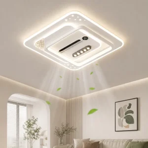 Ceiling Fan with Light Fashionable for Bedroom Livingroom Dining Hotel Iron Acrylic Fan Lamp with Spotlights and Star Projection
