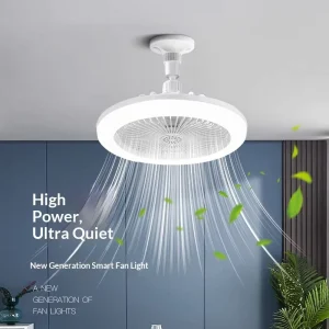 Ceiling Fan with Light Remote Control Socket Fan Lamp for Garage Kitchen Bedroom
