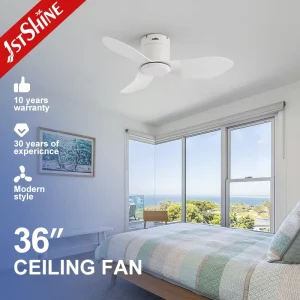 Ceiling Fan with Light White 36 Inches DC Motor Low Profile Ceiling Fan with Remote Control