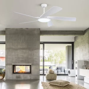 Ceiling Fan with Light and Remote Control 60-Inch 5-Blade Outdoor Noiseless Scandinavian Ceiling Fan