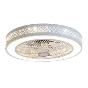 Ceiling Fan with Lights and Remote Control with 7 Acrylic Blades Invisible Ceiling Fans for Living Room