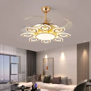 Ceiling Fans Lights 110 220v Decorative Bladeless Modern Tricolor Remote Control Home LED Designer Round