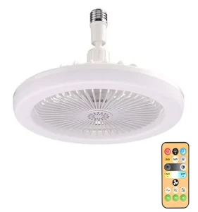 Ceiling Fans with Lights Socket Fan Light with Remote Control 3 Colors 3000K 6000K Dimmable Screw LED Bulb Lighting