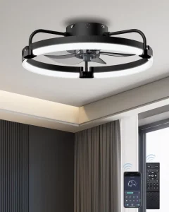 Ceiling Fans with Lights and Remote 20″ Low Profile Ceing Fans with 6 Wind Speeds 3000K 6500K Dimmable Modern Ceiling Fan