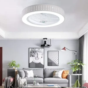 Ceiling Fans with Lights and Remote Control with 7 Acrylic Blades Invisible Ceiling Fans for Living Room