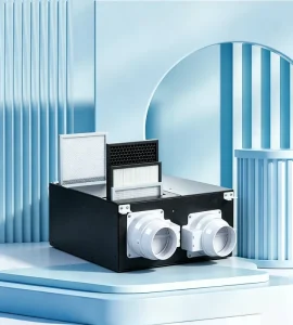 Ceiling Mounted Double Flow Ventilation Unit With Enthalpy Heat Exchanger for Whole House HRV Double Flow Ventilation Unit