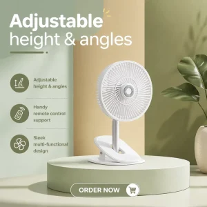 Chargeable Electrical Rechargeable Desktop Usb Remote Control Fans Room Mini Portable Custom Clip Silent Home Fans for Home