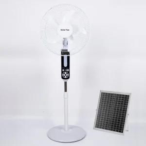 China Factory 16inch 12v DC Solar AC DC Rechargeable Fan with LED Light and USB Charge for Household Use