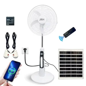 China Factory 16inch 18inch 12v Dc Solar Ac Dc Fan with Light Portable Air Cooler Fan Remote Control Electric Cooling Fans