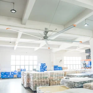 China Manufacture HVLS Big Industrial Ceiling Fan, 5 Blades, Variable Speed, Large Overhead Widespan, 220V
