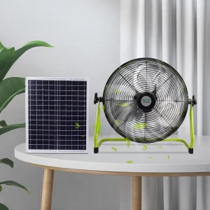 China Manufacturer Black 25W 12Speed 14Inch 4 6H Fast Charging Solar Charging Fan Solar Powered Table Fan with Solar Panel