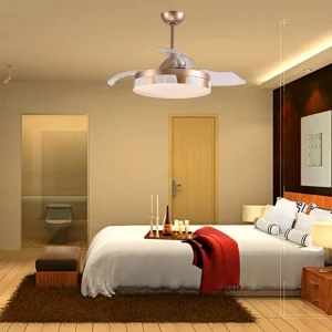 China Manufacturing Crystal Decorative Lighting Ceiling Fan with Hidden Blades