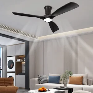 China Oem Factory Black White AC100 240V 1320*300MM Smart Indoor Lighting Ceiling Fans with Light for Bedroom