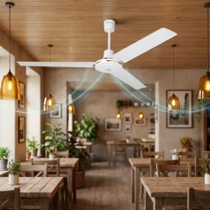 China Supplier Low Noise Straight Three Blades Mechanical Control Office Electric Ceiling Fan Metal AC 48inch Hotel Household