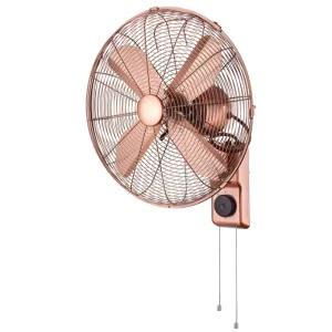 Chinese Wall Fan 16 Inch Vintage Modern Design Metal Wall Mount Fan Walnut Ventiladores Fm