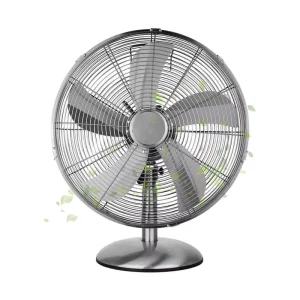 Chrome Color Manufacturer New Designed Metal 5 Blade 16” Electrical Desk Fan Portable High Speed Table Fan