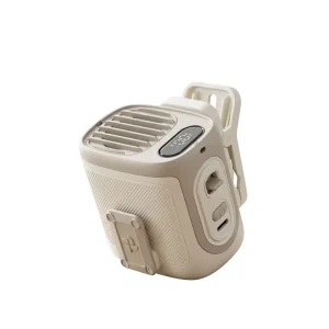 Clip On Wearable Waist Hanging Fan Hands Free with Digital Display & Rechargeable Bladeless Design for Outdoor Car & Hotel Use