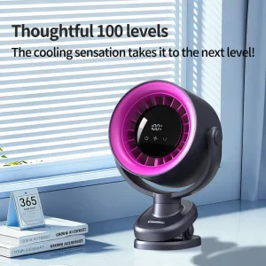Clip Type Desk Fan 4000mAh Digital Display 100 Speed Adjustable Remote Control Portable Table Fan for Home