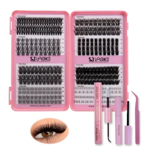 Cluster Lash Extension Kit Diy Private Label Oem Long Lasting Professional Supplies Lash Extension Kit