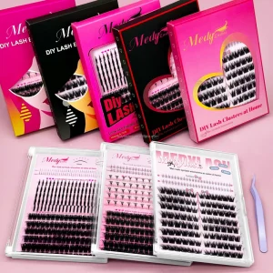 Cluster Lashes Soft Segment Fluffy Mixed Fan Lash Extension Kit Spiky Bottom Eyelashes