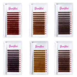 Color Eyelash Glitter Lash Kits Custom Eyelash Tray Lashes Private Label Colorful Lash Extensions for Blue Green