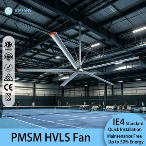 Commercial 10ft 3m HVLS Touch Control Aluminum Alloy Blades Ceiling Fan 380V 220V 38dB 3 Year Warranty 120rpm Pickball Gym