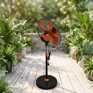 Commercial Electric Mechanical Vertical Air Cooling Fan Adjustable Height Outdoor Use Car RV Metal Construction Energy Efficient