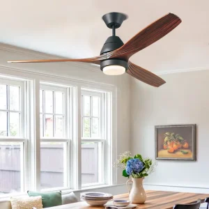 Commercial Indoor Living Room Led Celling Light Fan Wooden Fan Ceiling Electric With Lighted