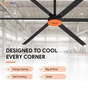Commercial Industrial Ceiling Fan Low Noise Energy Saving High Airflow Ventilator Used In Warehouse Factory