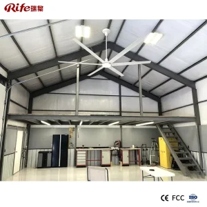 Commercial Industrial HVLS Ceiling Fan Energy Saving Motor Remote Control CE FCC Certified Smart for Warehouse Storage Room