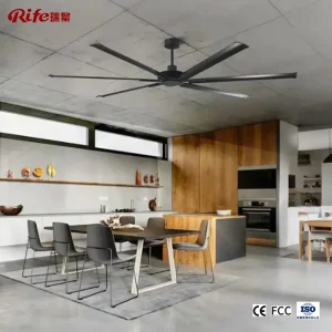 Commercial Industrial HVLS Energy Saving Ceiling Fan with Motor Remote Control and Lights for Coffee Shops & Warehouses