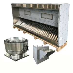 Commercial Kitchen Ventilation System Stainless Steel Exhaust Hood with Exhaust Fan & Make up Air Fan