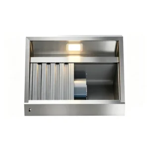 Commercial Stainless Steel Kitchen Exhaust Hood With Built in Centrifugal Fan Integrated Grease Filter Restaurant Range Hood
