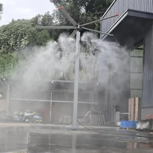 Commercial Use 3.7m PMSM Standing Type Cool Mist HVLS Outdoor Industrial Fan with Water Mist